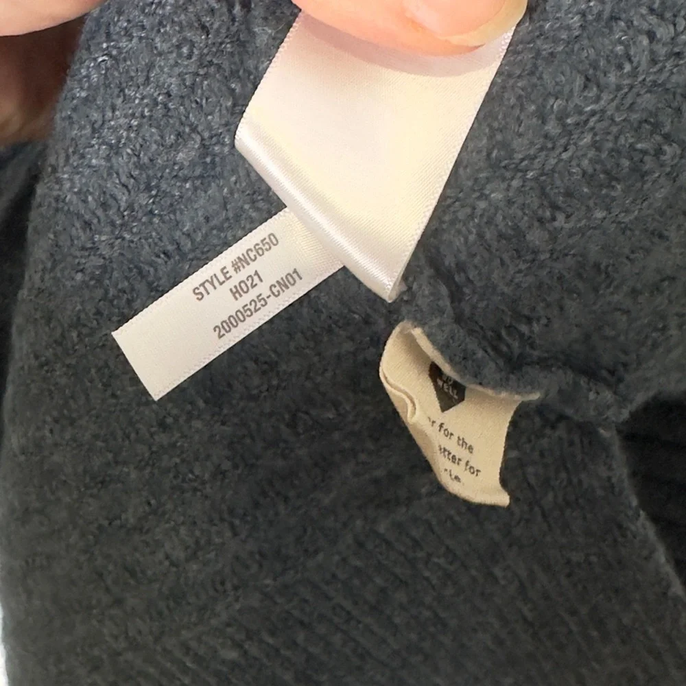 Madewell Elsmere Pullover Blue Crew Neck Sweater Knit Ribbed Oversized Medium - Picture 3 of 5